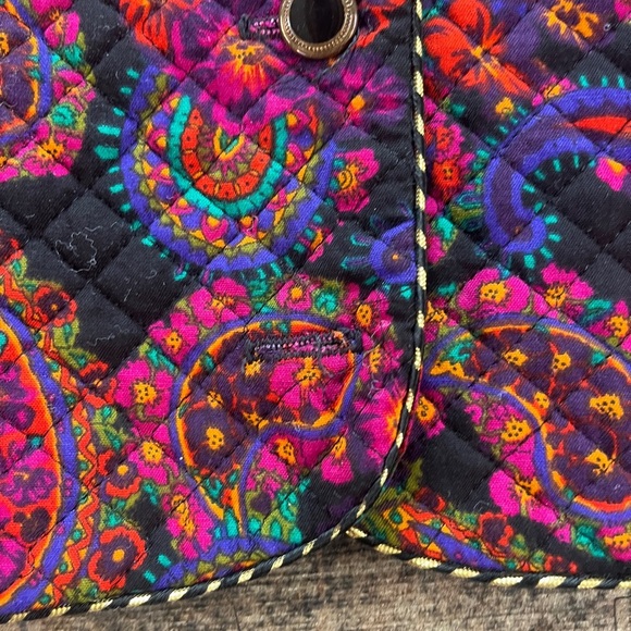 4. Vintage Leslie Faye Vibrant Quilted Paisley Button-Up Jacket Sz M - Picture 6 of 12